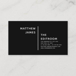 Simple Modern Minimal Black White Business Card