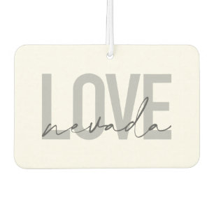 Simple, modern, minimal, cool design Love Nevada Car Air Freshener