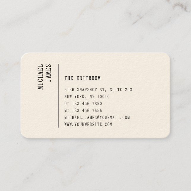 Simple Modern Minimal Cream QR Code Business Card (Front)