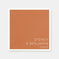 Simple Modern Minimal Custom Wedding Burnt Orange
