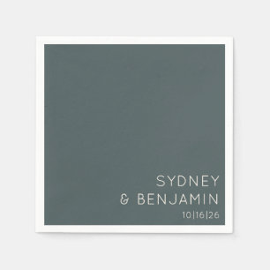 Simple Modern Minimal Custom Wedding Teal Napkin
