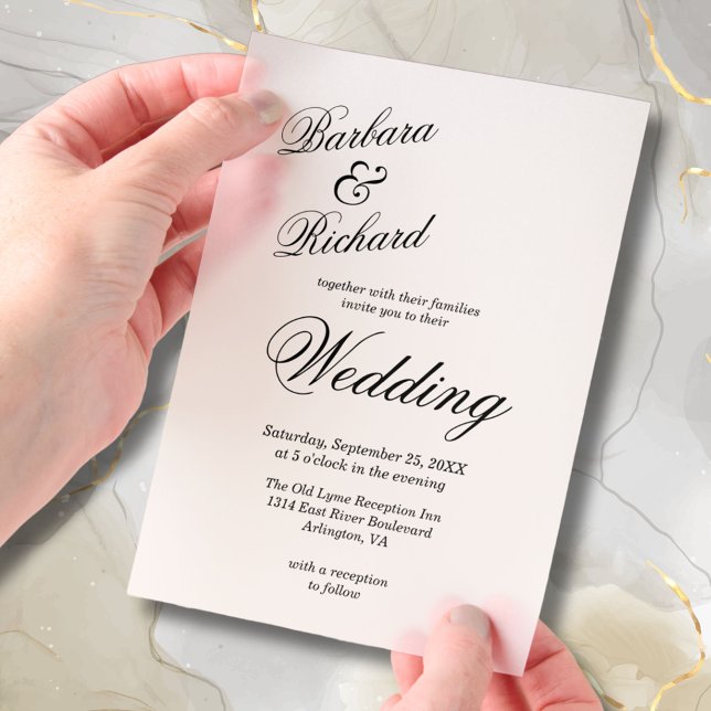 Simple Modern Minimal Elegant Cover Wedding  Vellum Invitations (Creator Uploaded)