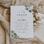 Simple Modern Minimal Green Leaf Wedding Invitation<br><div class="desc">Simple Modern Minimal Green Leaf Wedding Invitation

See matching collection in our Niche and Nest Store</div>