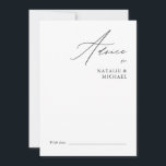 Simple Modern Minimal Handwriting Script Wedding Advice Card<br><div class="desc">Looking for a simple and elegant way to gather advice and wishes from your wedding guests? Look no further than our Simple Modern Minimal Handwriting Script Wedding Advice Card! Featuring a minimalist black and white design with a romantic and whimsical handwritten script, this card is perfect for any season or...</div>