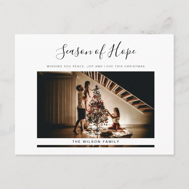 Simple Modern Minimal Holiday Christmas Post Card (Front)