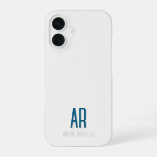 Simple Modern Minimal Initials iPhone 16 Pro Case