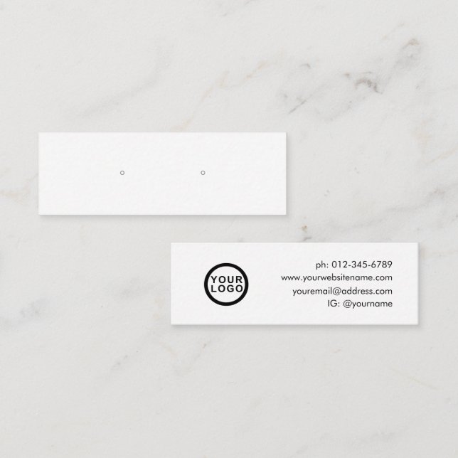Simple Modern Minimal Jewellery Earring Display Mini Business Card (Front/Back)