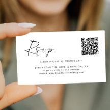 Simple modern minimal online QR CODE RSVP