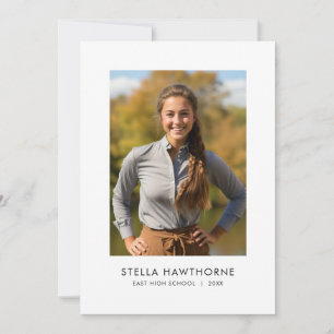 Simple Modern Minimal Photo Graduation Announcement