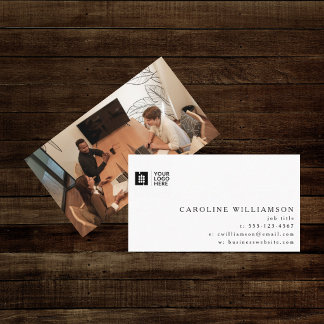 Simple Modern Minimal Professional Logo Photo  Business Card