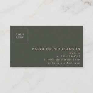 Simple Modern Minimal Professional Logo Pink Green Business Card