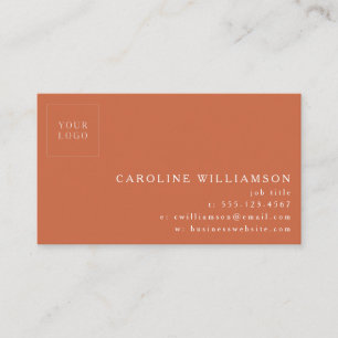 Simple Modern Minimal Professional Logo Terracotta Business Card