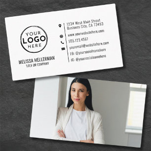 Simple Modern Minimal Professional Photo Your Logo Business Card