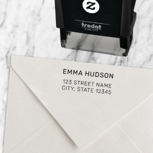 Simple Modern Minimal Return Address Self-inking Stamp