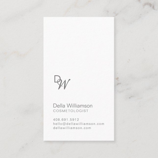 Simple, Modern, Minimal & Trendy Monogram Business Card (Front)