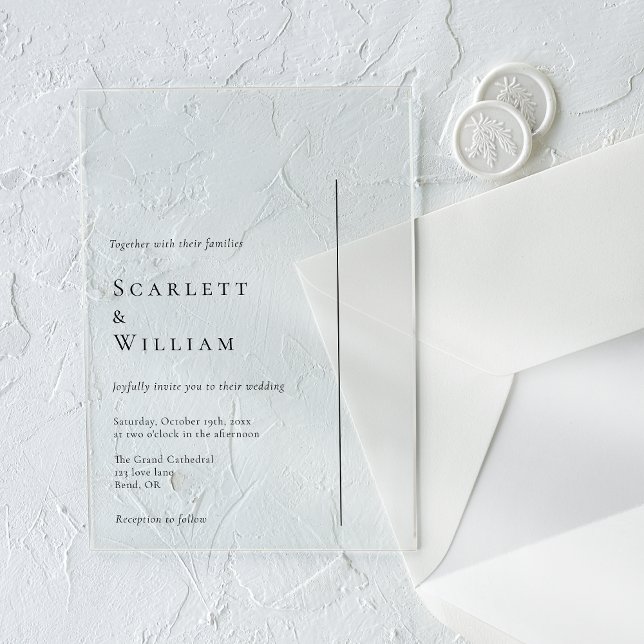 Simple Modern Minimal Wedding Acrylic Invitations (Creator Uploaded)