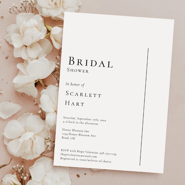 Simple Modern Minimal Wedding Bridal Shower Invitation (Creator Uploaded)
