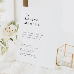 Simple Modern Minimal Wedding Memorial Pedestal Sign