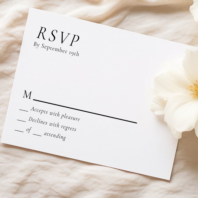 Simple Modern Minimal Wedding RSVP Response Card (Creator Uploaded)