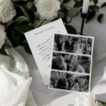 Simple Modern Minimalist 3 Photo Wedding  Thank You Card<br><div class="desc">This sleek and timeless card features a minimalist design, offering a clean canvas to convey your heartfelt thanks. The simplicity of the card allows your appreciation to take centre stage, making it a perfect choice for expressing gratitude after your wedding day. Meticulously crafted with modern aesthetics and attention to detail,...</div>