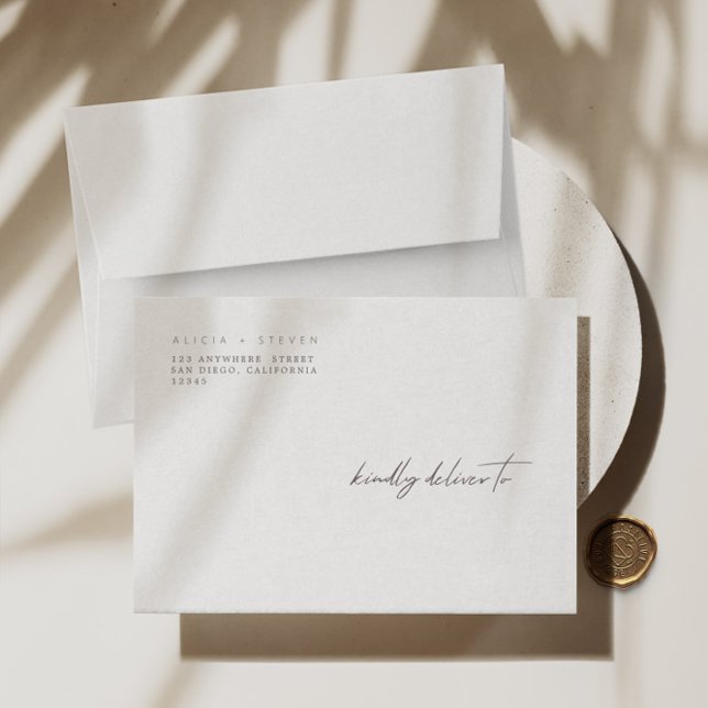 Simple Modern Minimalist A7 5x7 Wedding Envelope (Creator Uploaded)