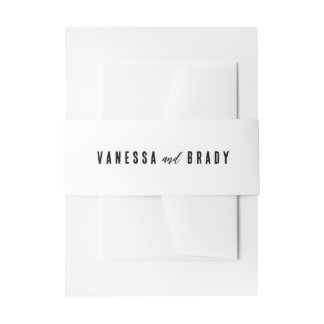 Simple Modern Minimalist Belly Band Invitation Belly Band