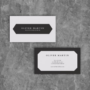Simple Modern Minimalist Black and Light Grey Business Card