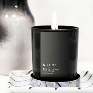 Simple Modern Minimalist Black Candle Label