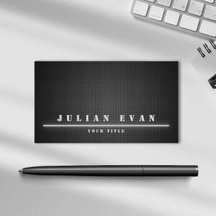 Simple Modern Minimalist Black Metal Business Card