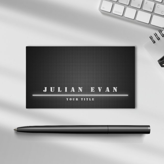 Simple Modern Minimalist Black Metal  Business Card (Simple Modern Minimalist Black Metal Business Card)