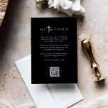 Simple Modern Minimalist Black | Wedding Details Enclosure Card<br><div class="desc">These elegant, black wedding detail insert cards for your guests are simple and minimalist yet very stylish due to the modern white handwritten script and clean layout. Add your wedding website, or simply type in the details regarding hotel accommodations, driving directions, and other important info for your guests. You can...</div>