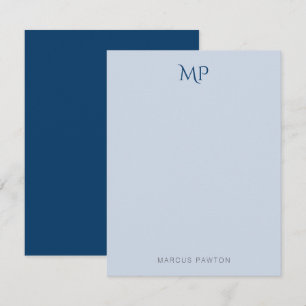 Simple Modern Minimalist Blue Personalised Card