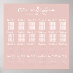 Simple Modern Minimalist Blush Wedding Poster