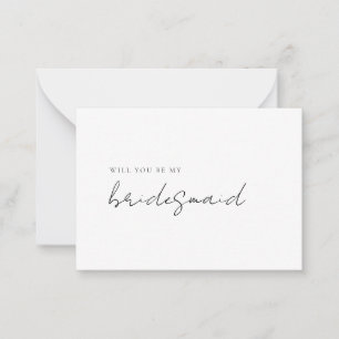 Simple Modern Minimalist Bridesmaid Proposal Card