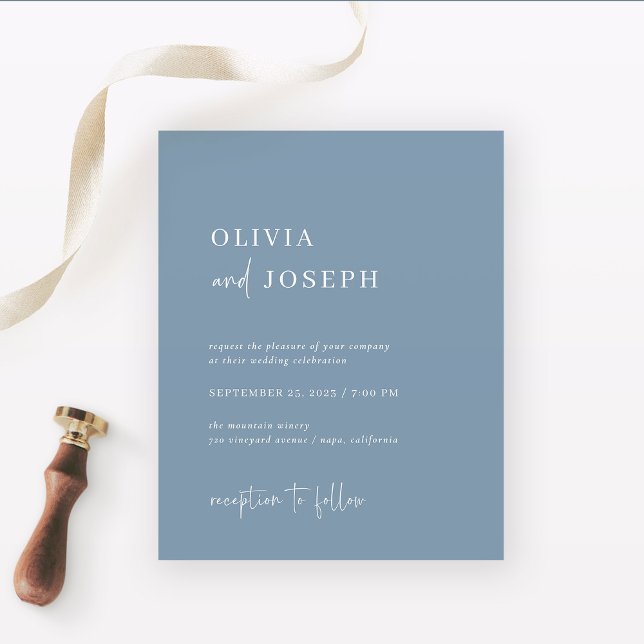 Simple Modern Minimalist Budget Wedding Invitation (Creator Uploaded)