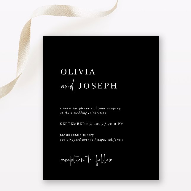 Simple Modern Minimalist Budget Wedding Invitation (Creator Uploaded)