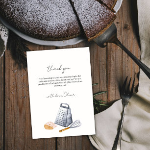 Simple Modern Minimalist Chef Kitchen Baby Shower Thank You Card