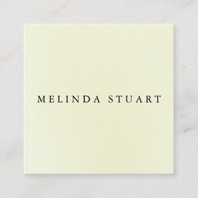 Simple Modern Minimalist Chic Square Business Card (Front)