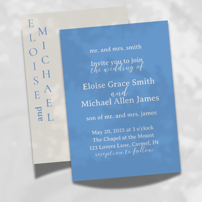 Simple Modern Minimalist Couples Name Wedding  Invitation (Invite your guests to the big day with this Invitation!)