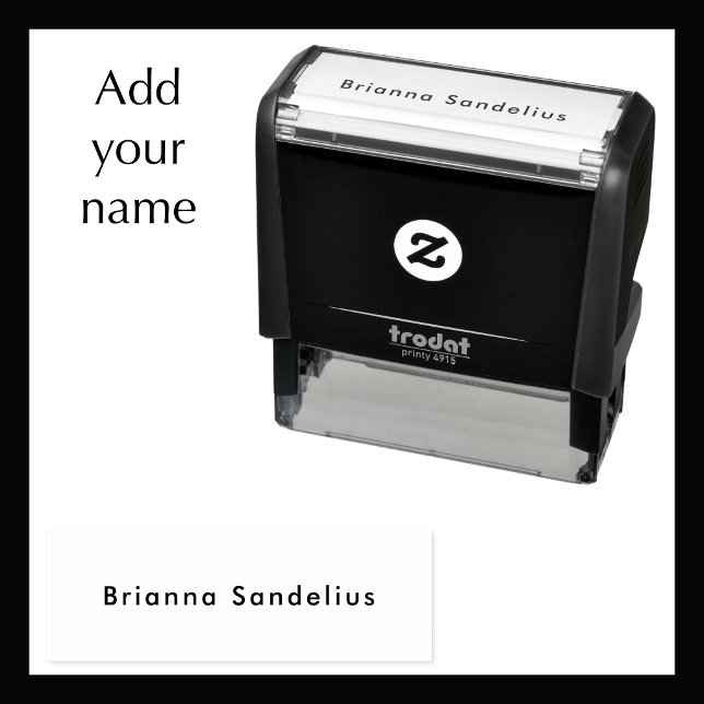 Simple Modern Minimalist Custom Text Name Business Self-inking Stamp (Add your name to create a custom personalized stamp. Modern clear script.

)