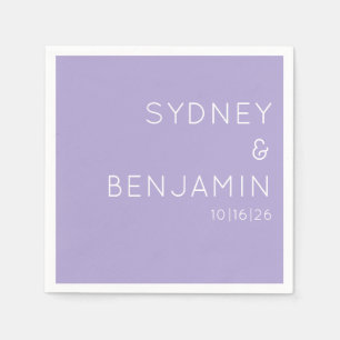 Simple Modern Minimalist Custom Wedding Lavender Napkin