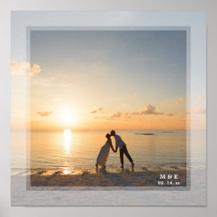 Simple Modern Minimalist Custom Wedding Photo Poster