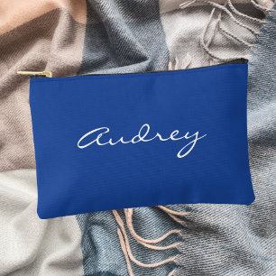 Simple Modern Minimalist Cute Aesthetic Blue Accessory Pouch