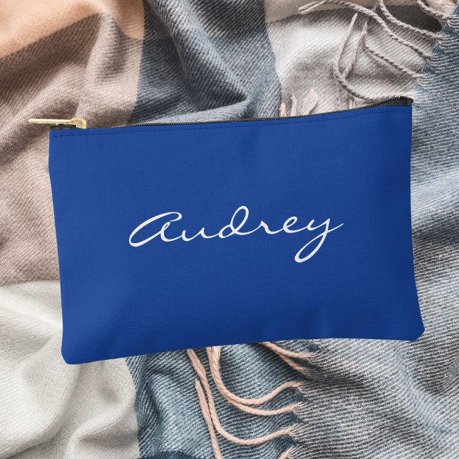 Simple Modern Minimalist Cute Aesthetic Blue Accessory Pouch (Creator Uploaded)