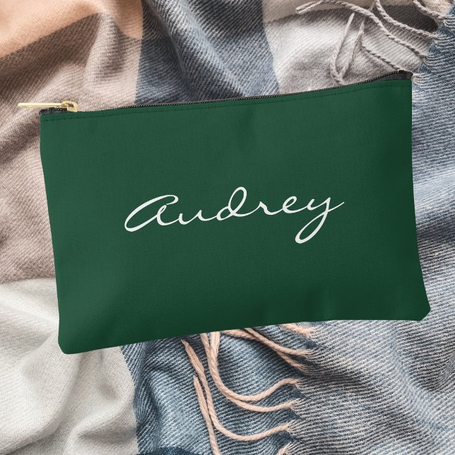 Simple Modern Minimalist Cute Aesthetic Green Accessory Pouch (Creator Uploaded)