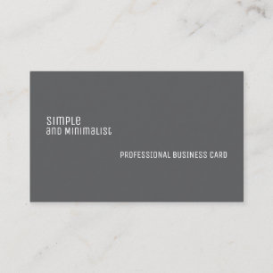 Simple Modern Minimalist dark gray Business Card