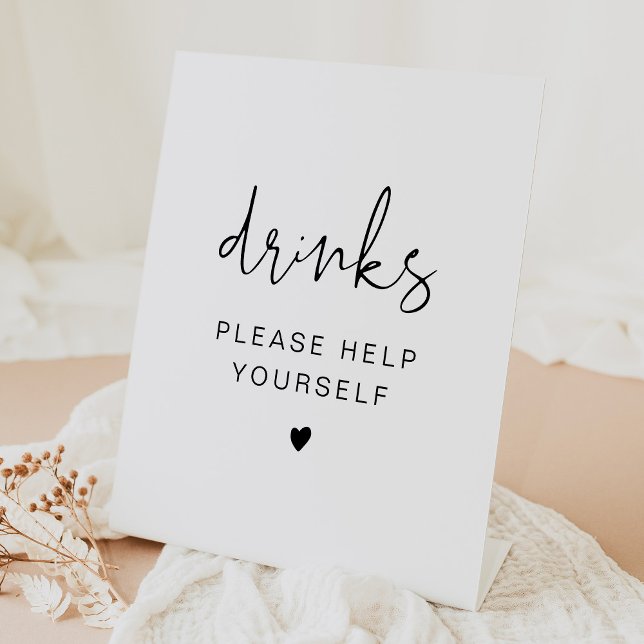Simple Modern Minimalist Drinks Bar Pedestal Sign (Creator Uploaded)