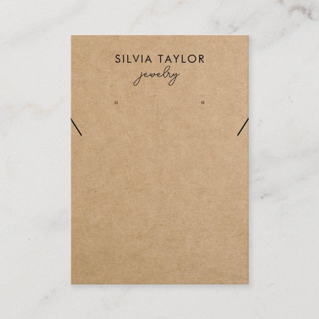 Simple Modern Minimalist Earring Display QR Code Business Card (Front)