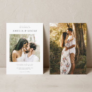Simple Modern Minimalist Elegant Photo Wedding Invitation