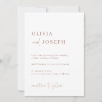 Simple Modern Minimalist | Faux Rose Gold Wedding